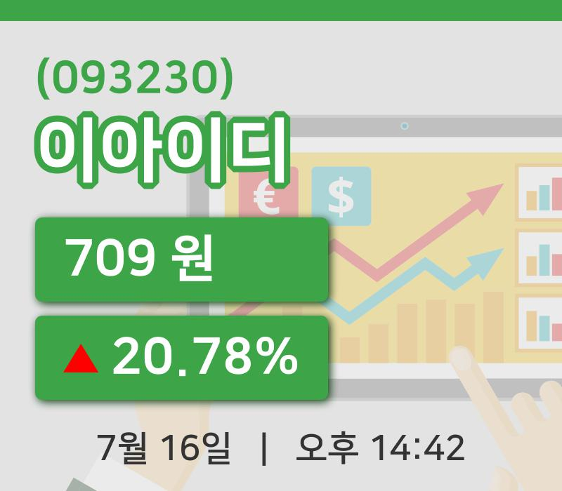 [이아이디주가] 16일 14시 42분 현재 709원