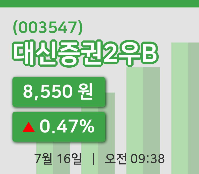[대신증권2우B주가] 16일 9시 38분 현재 8,550원