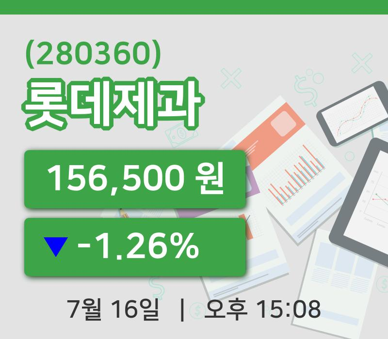 [롯데제과주가] 16일 이시각 현재  156,500원