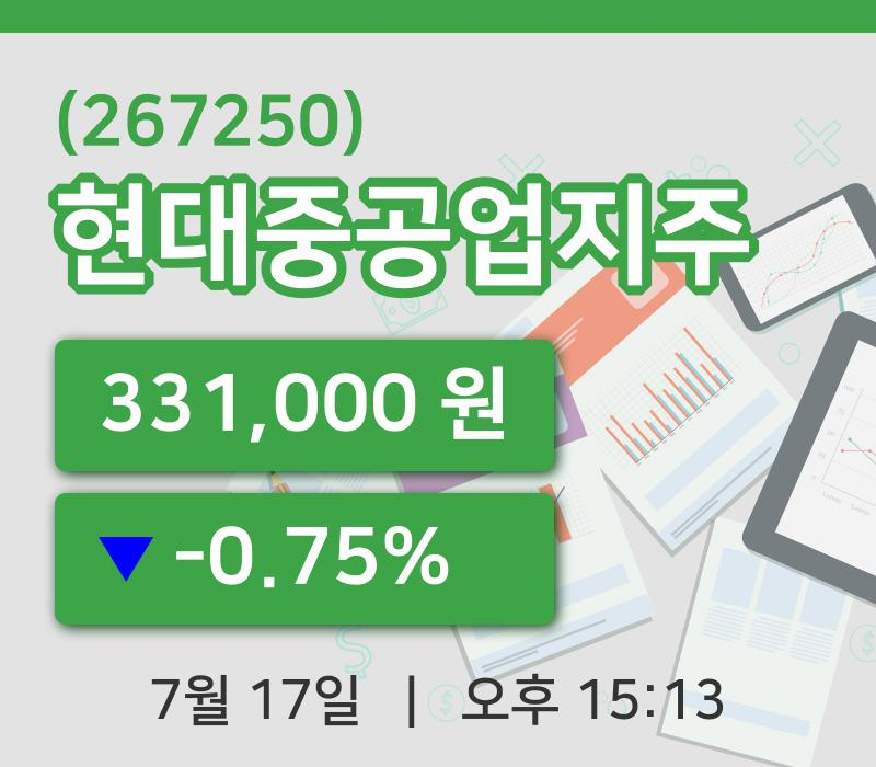[현대중공업지주주가] 15시 13분 현재 331,000원