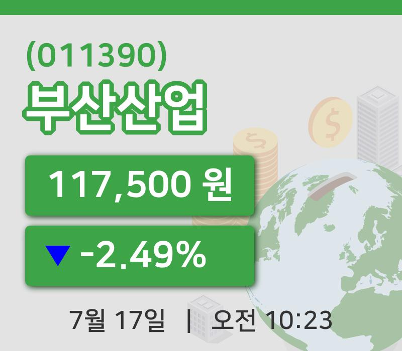 [부산산업주가] 17일 이시각 현재  117,500원