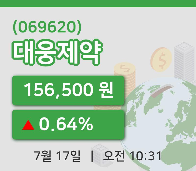 [대웅제약주가] 17일 이시각 현재  156,500원