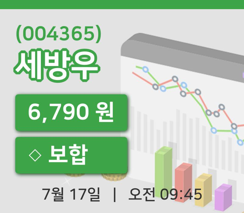[세방우주가] 17일 이시각 현재  6,790원