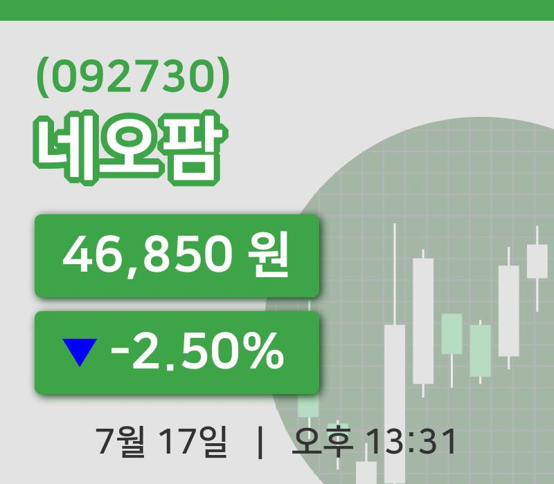 [네오팜주가] 17일 이시각 현재  46,850원