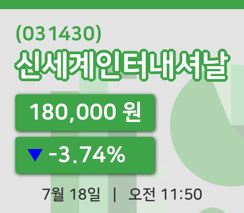 [신세계인터내셔날주가] 11시 50분 현재 180,000원