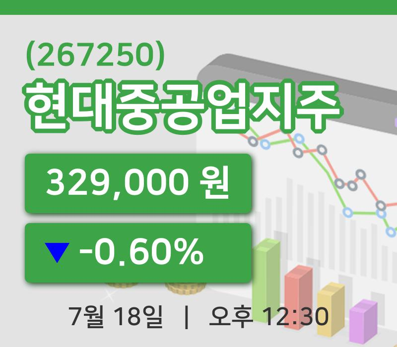 [현대중공업지주주가] 18일 이시각 현재  329,000원