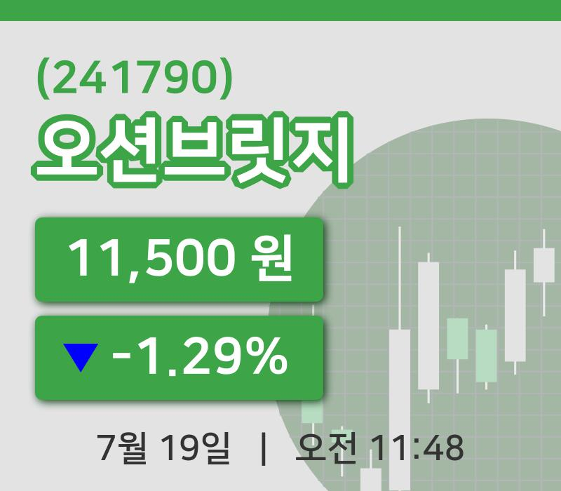 [오션브릿지주가] 19일 이시각 현재  11,500원