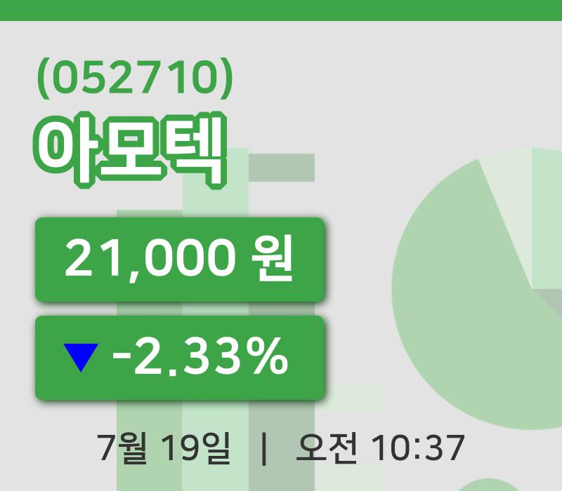 [아모텍주가] 19일 이시각 현재  21,000원