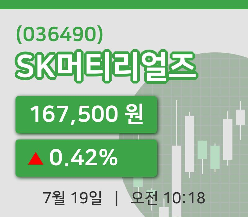 [SK머티리얼즈주가] 19일 10시 18분 현재 167,500원