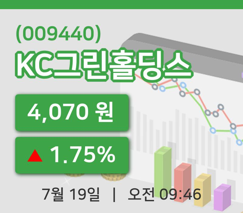 [KC그린홀딩스주가] 9시 46분 현재 4,070원