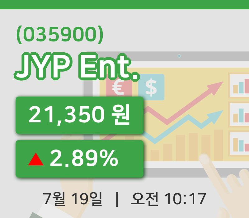 [JYP Ent.주가] 10시 17분 현재 21,350원