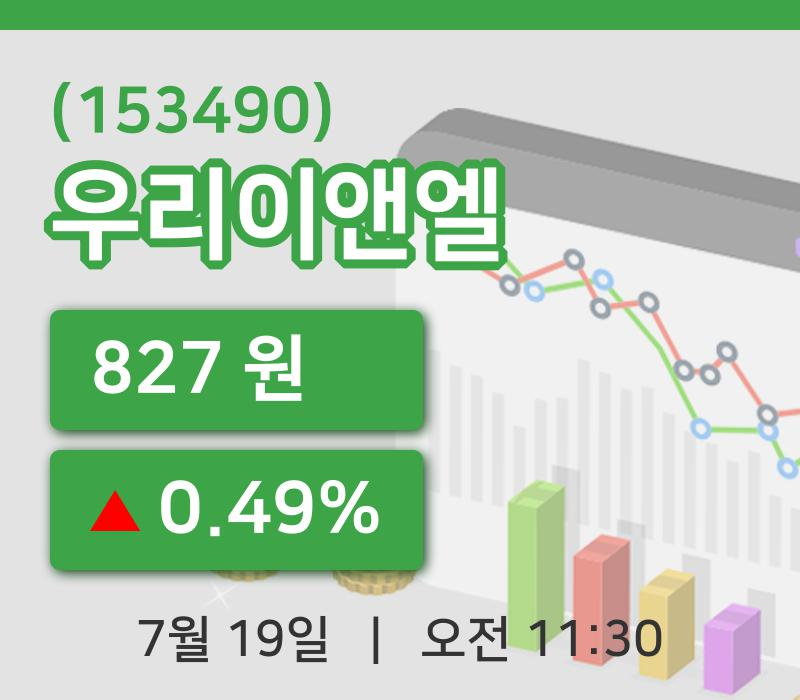[우리이앤엘주가] 11시 30분 현재 827원