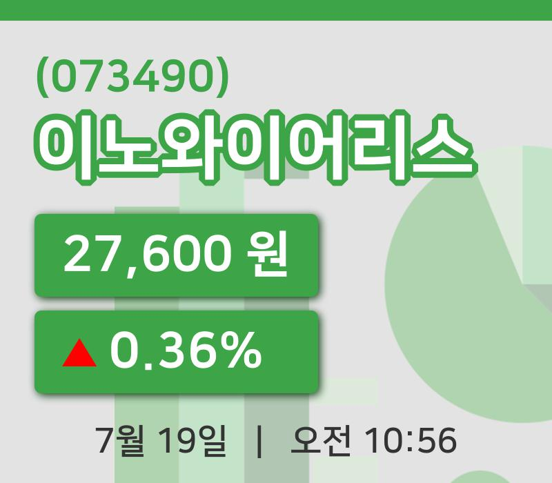 [이노와이어리스주가] 19일 이시각 현재  27,600원