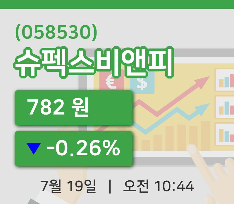 [슈펙스비앤피주가] 19일 이시각 현재  782원
