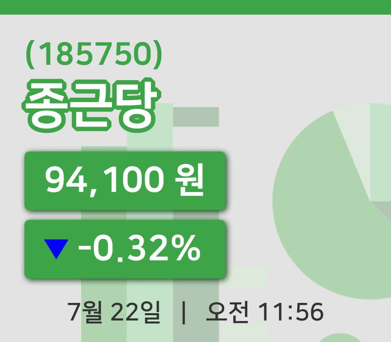 [종근당주가] 22일 이시각 현재  94,100원