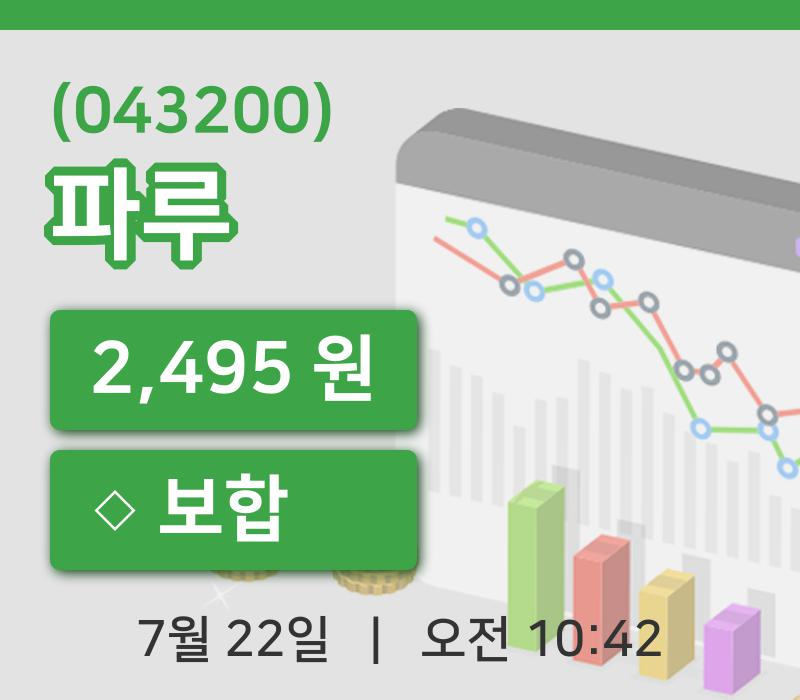 [파루주가] 10시 42분 현재 2,495원