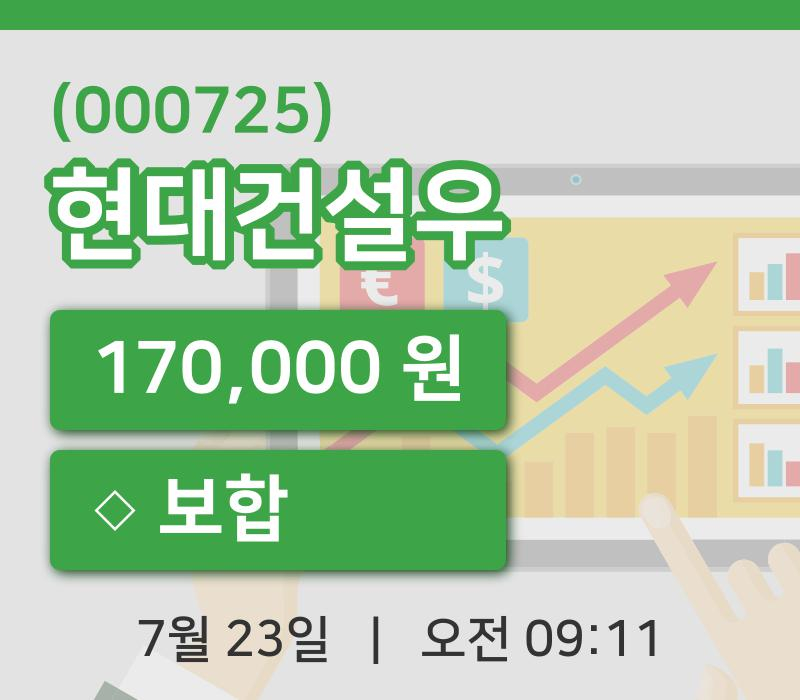 [현대건설우주가] 23일 이시각 현재  170,000원