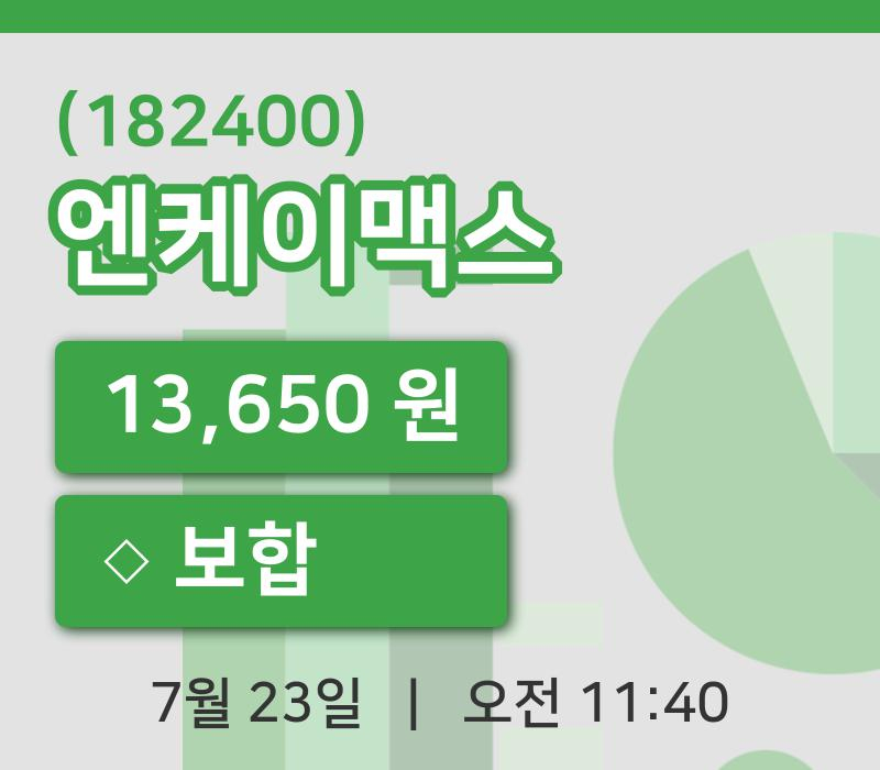 [엔케이맥스주가] 11시 40분 현재 13,650원