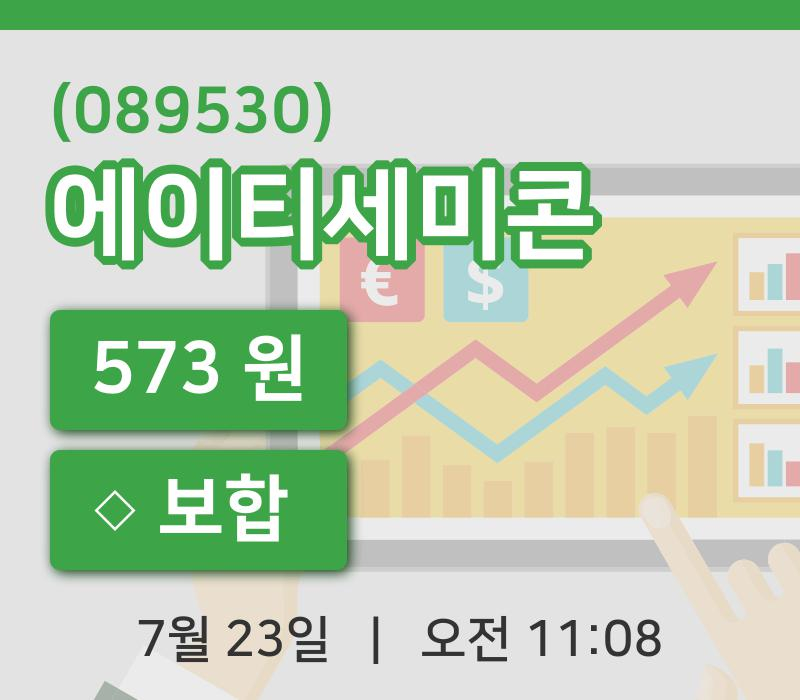 [에이티세미콘주가] 23일 11시 08분 현재 573원