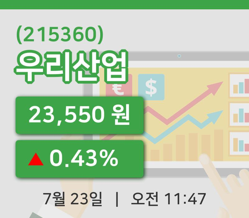 [우리산업주가] 23일 11시 47분 현재 23,550원
