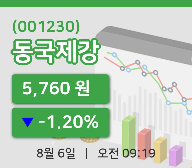 [동국제강주가] 9시 19분 현재 5,760원