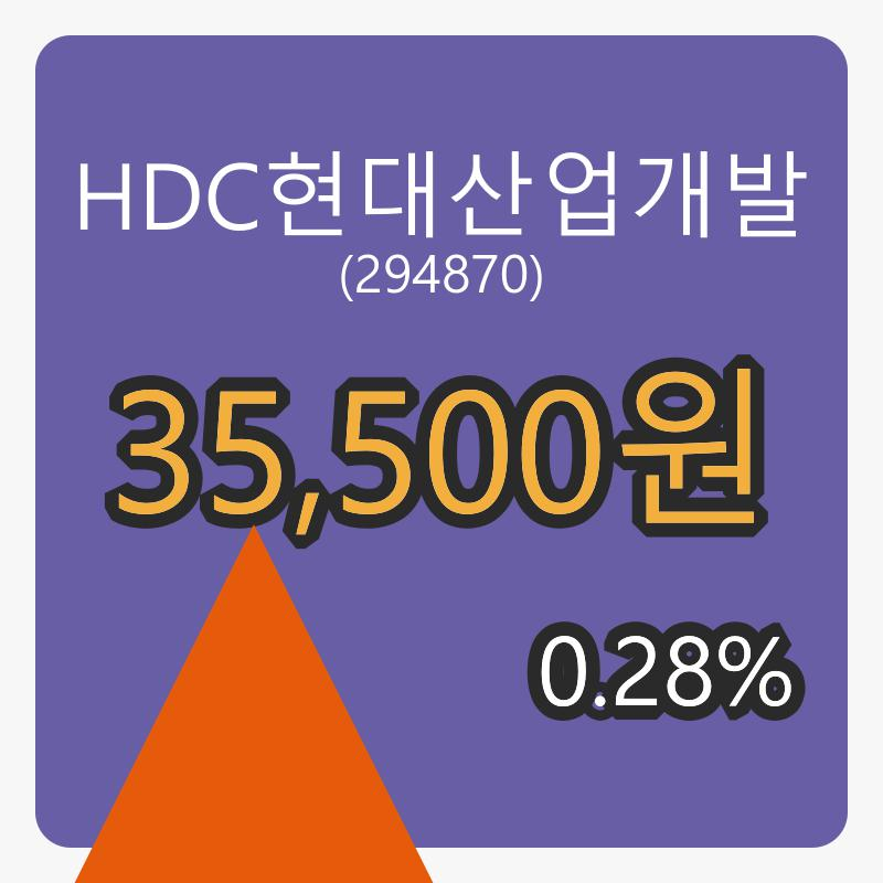 6일 HDC현대산업개발장종주가 35,500원, 0.28프로 등락..