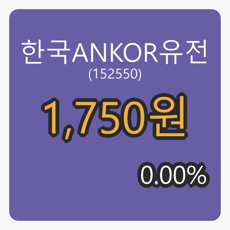 한국ANKOR유전 6일 장종주가 1,750원, 0.00% 변동..