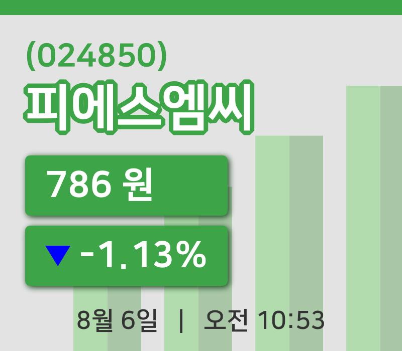[피에스엠씨주가] 10시 53분 현재 786원