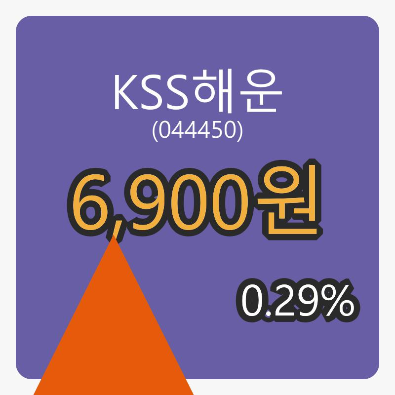 6일 KSS해운마감가 6,900원 전일비 0.29퍼센트등락..