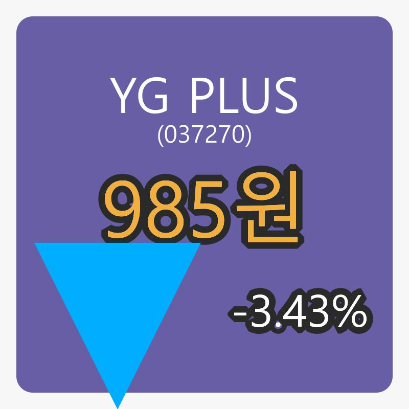 6일 YG PLUS마감가 985원