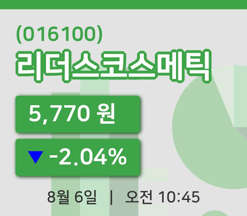[리더스코스메틱주가] 6일 10시 45분 현재 5,770원
