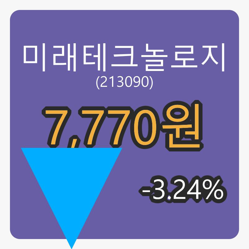 미래테크놀로지장종주가 7,770원