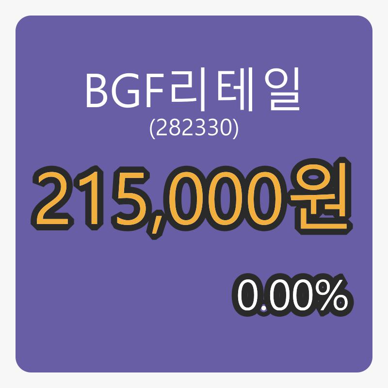 BGF리테일마감가 215,000원 전일대비 0.00프로등락..
