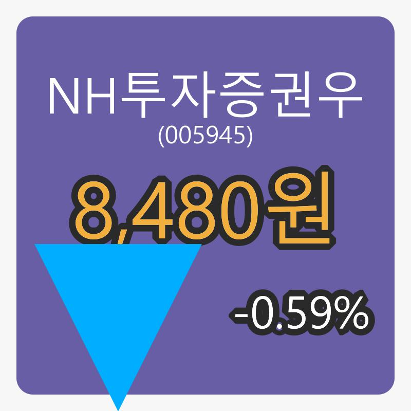 NH투자증권우장종주가 8,480원, 전일대비 -0.59% 변동..