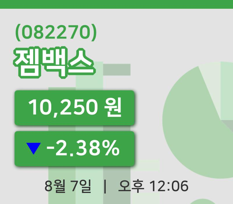 [젬백스주가] 7일 12시 06분 현재 10,250원