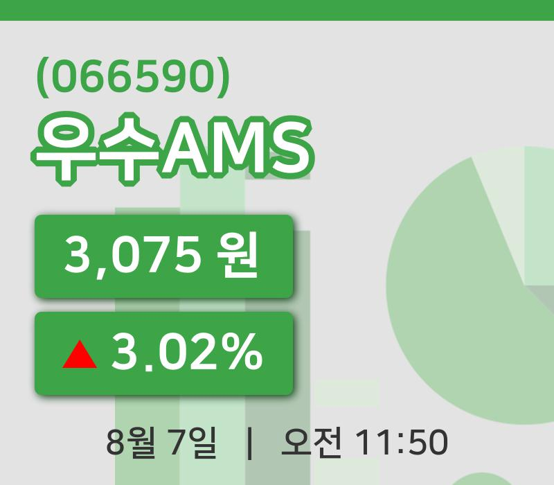 [우수AMS주가] 7일 11시 50분 현재 3,075원