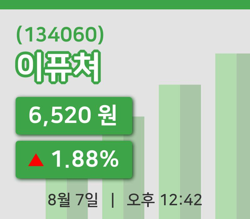 [이퓨쳐주가] 7일 12시 42분 현재 6,520원