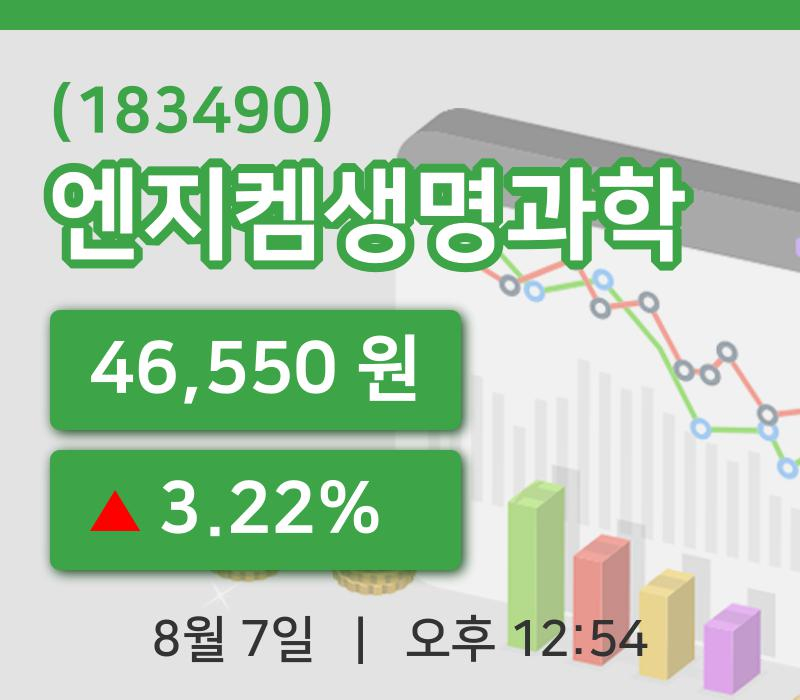 [엔지켐생명과학주가] 7일 12시 54분 현재 46,550원