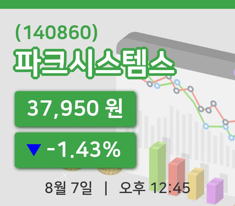 [파크시스템스주가] 7일 이시각 현재  37,950원