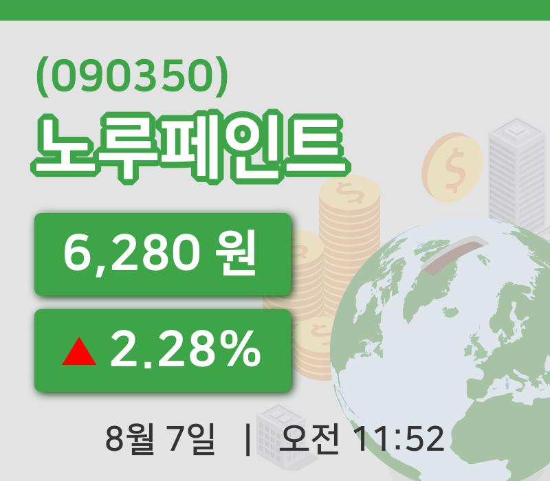 [노루페인트주가] 7일 이시각 현재  6,280원