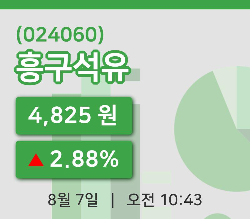 [흥구석유주가] 10시 43분 현재 4,825원