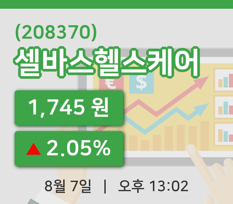 [셀바스헬스케어주가] 7일 이시각 현재  1,745원