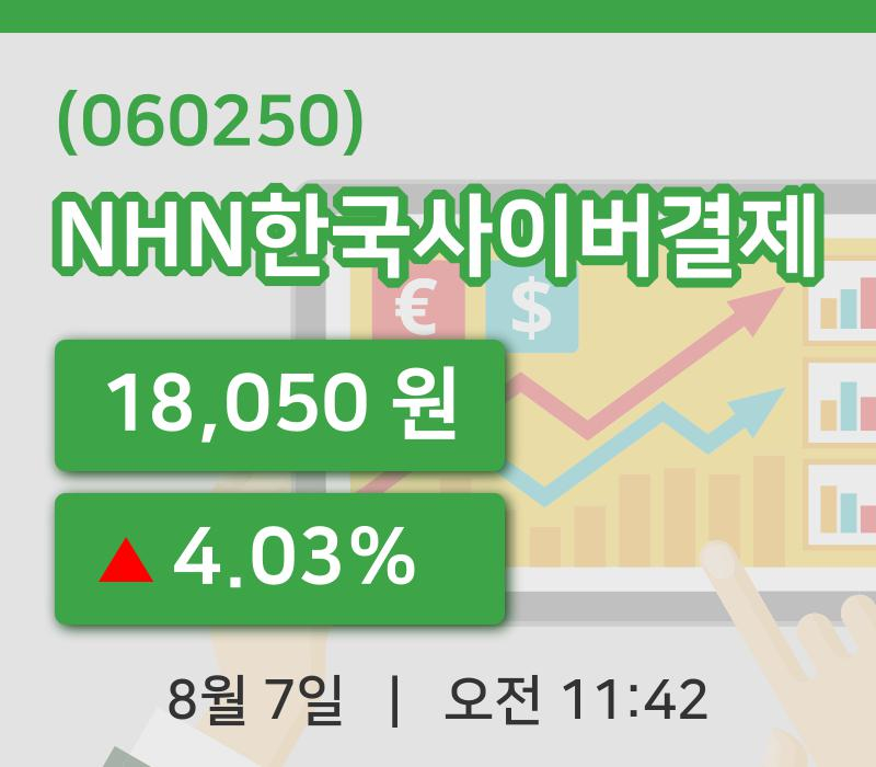 [NHN한국사이버결제주가] 11시 42분 현재 18,050원