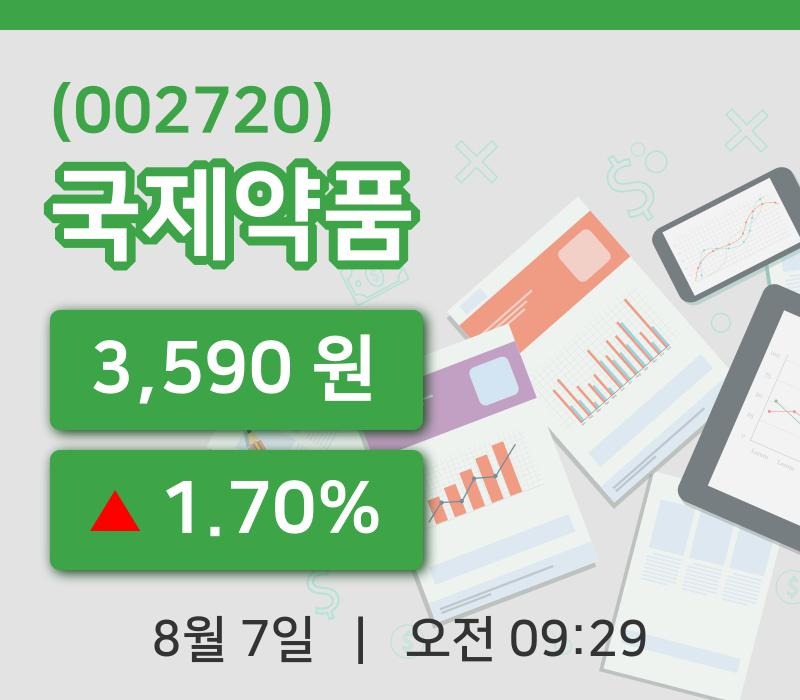 [국제약품주가] 7일 이시각 현재  3,590원