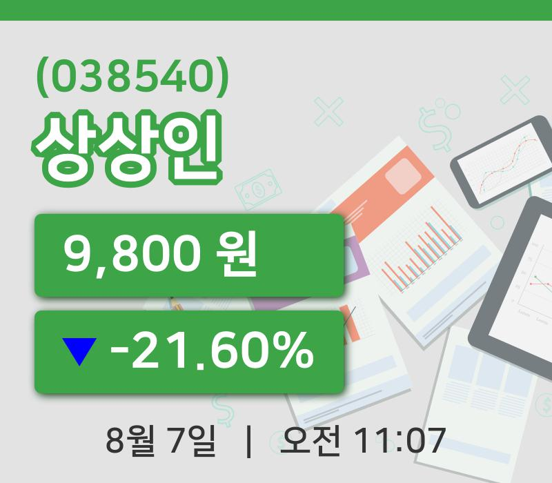 [상상인주가] 7일 이시각 현재  9,800원