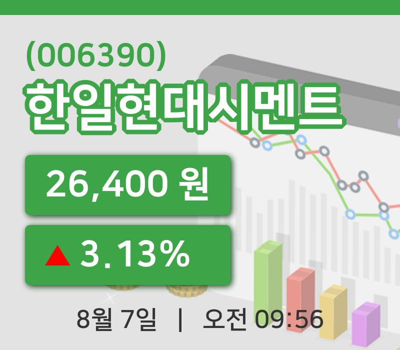 [한일현대시멘트주가] 7일 9시 56분 현재 26,400원