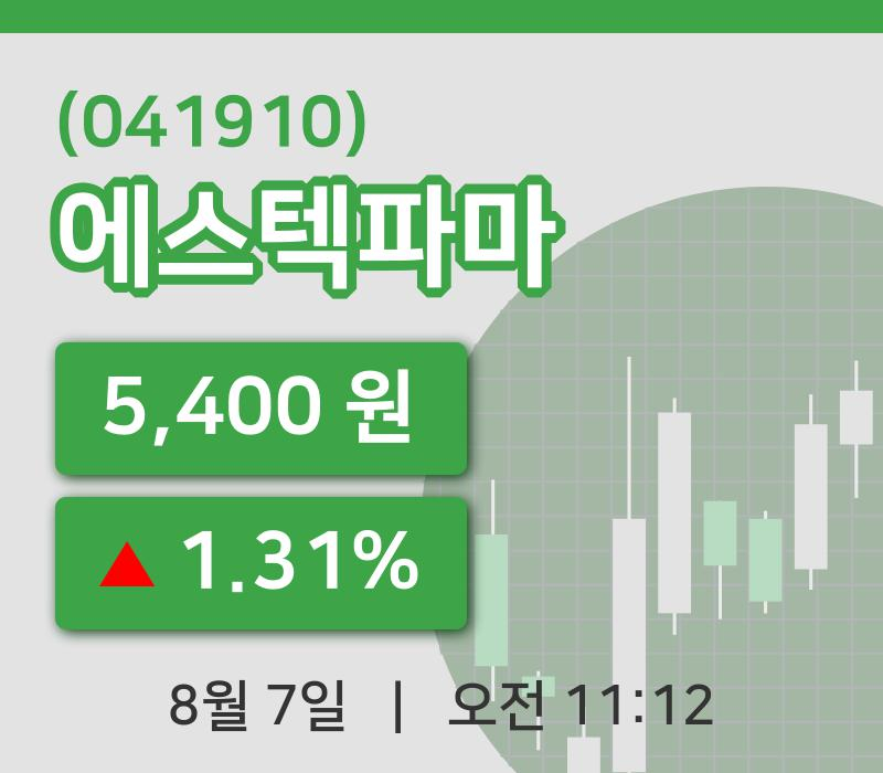 [에스텍파마주가] 7일 11시 12분 현재 5,400원