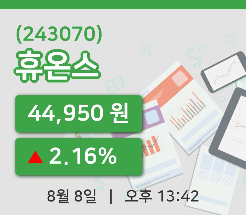 [휴온스주가] 8일 이시각 현재  44,950원