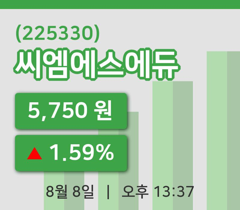 [씨엠에스에듀주가] 8일 이시각 현재  5,750원