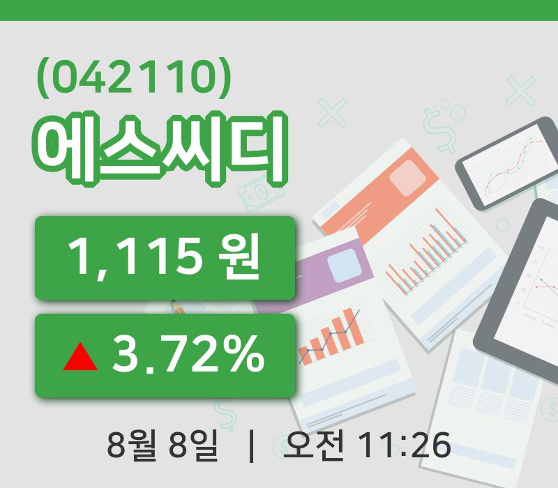 [에스씨디주가] 11시 26분 현재 1,115원